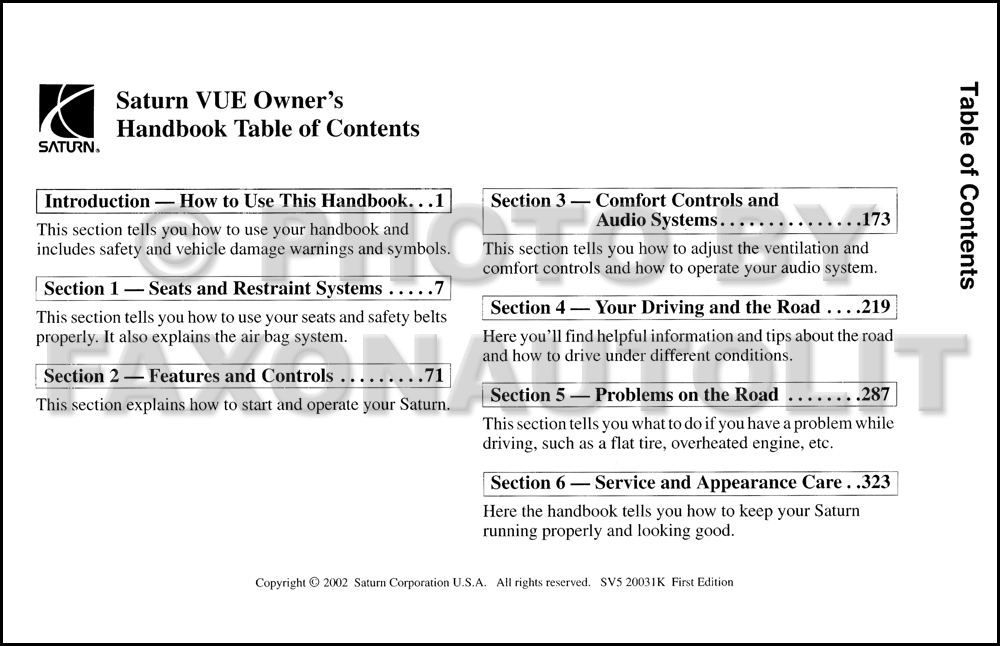 2003 saturn vue service manual